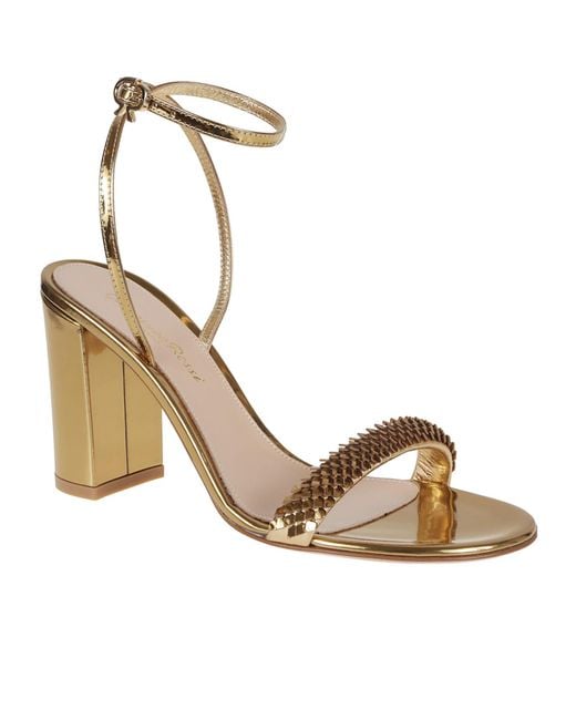 Gianvito Rossi Metallic Block Heel Sandals
