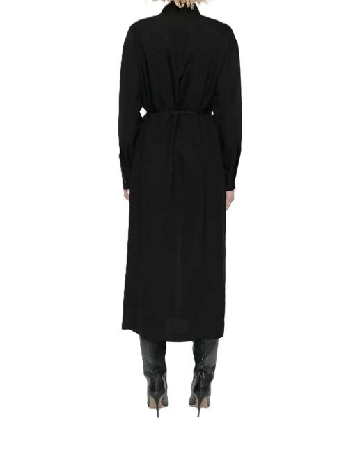 Barena Black Tie-Neck Long Sleeved Dress