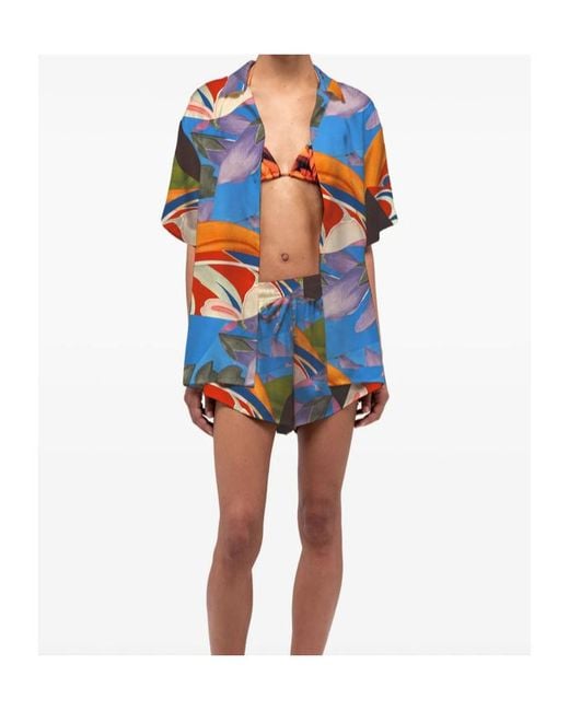 Donde Esteban Blue Printed Shorts
