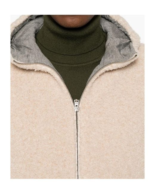 Herno Natural Fleece-Texture Hooded Jacket for men
