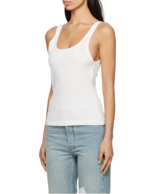 MM6 by Maison Margiela White Strap-Detailed Open-Back Tank Top