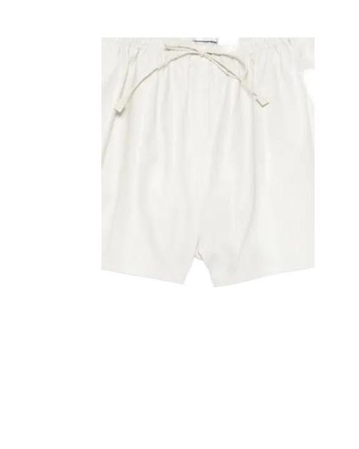 Haikure White Drawstring Shorts