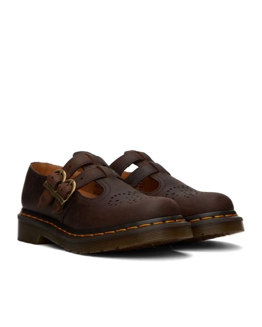 Dr. Martens Brown Piercing Detail Mary Jane Shoes