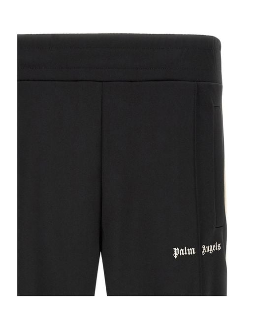 Palm Angels Black Striped Sweatpants for men