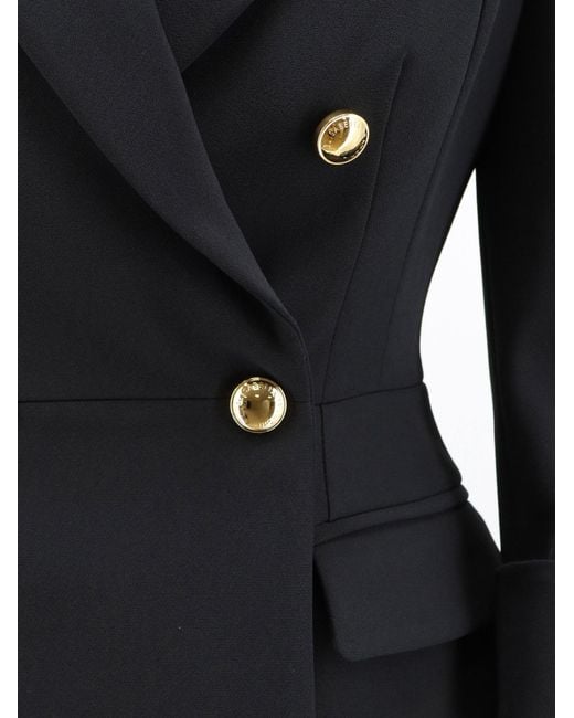 Elisabetta Franchi Black Double-Breasted Suit Jacket