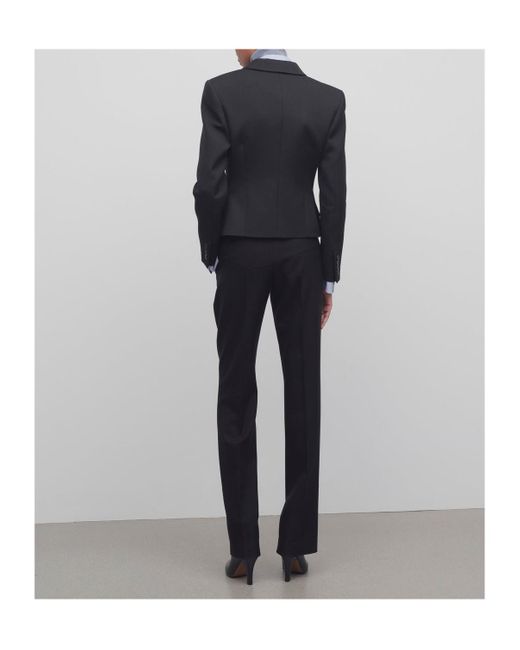 The Row Black Jesse Straight-Leg Tailored Cut Pants