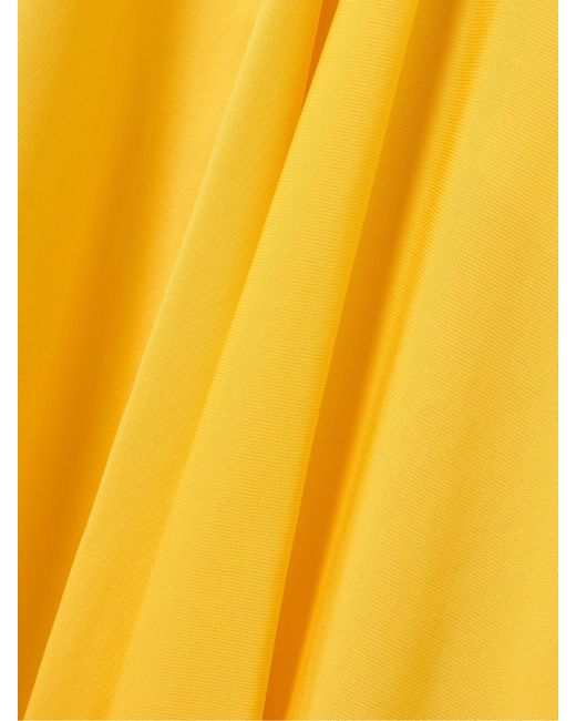 Alaïa Yellow Asymmetric Jersey Midi Dress