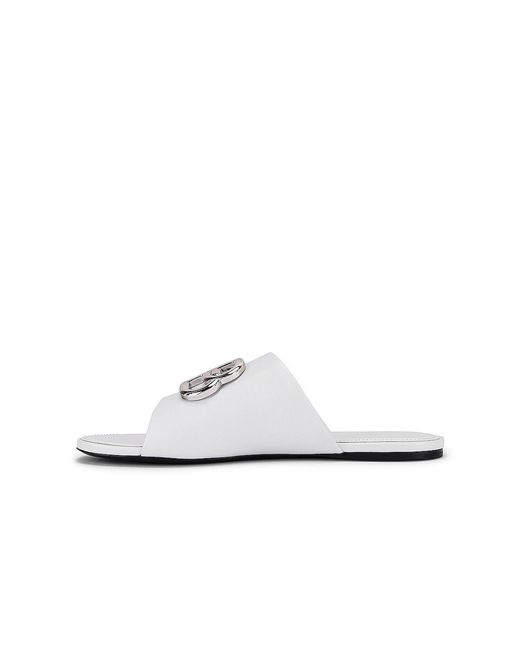 Balenciaga White Bb Buckle Sandals