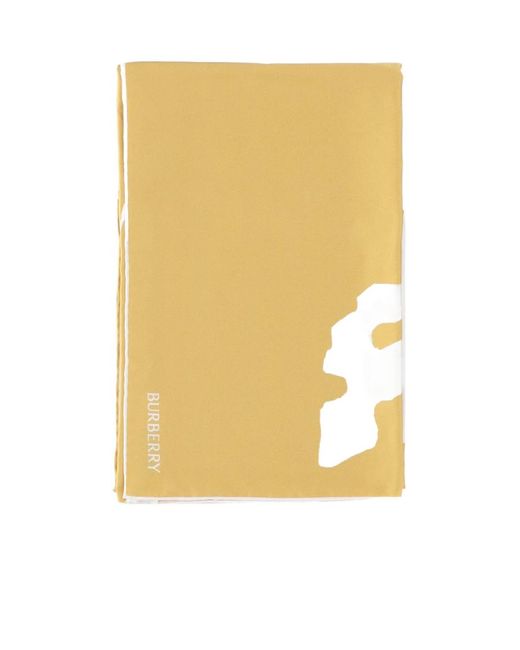 Burberry Yellow Logo Printed Square Scarf for men