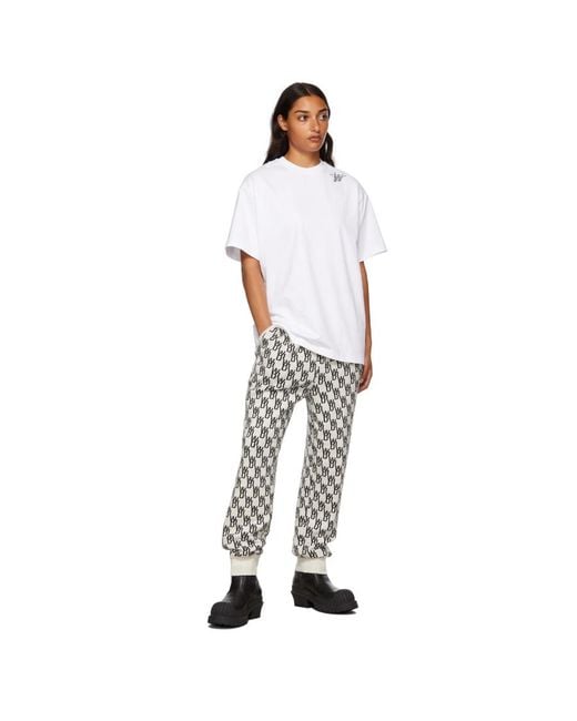 we11done Multicolor Monogram Intarsia-Knit Track Pants
