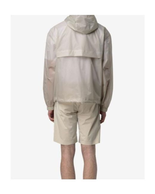 K-Way Gray Hooded Pocket Jacket for men