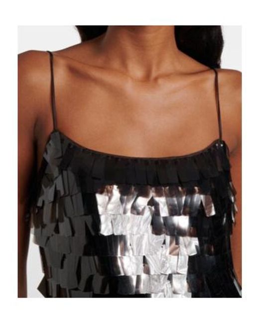 Staud Black Mesa Sequined Satin Gown