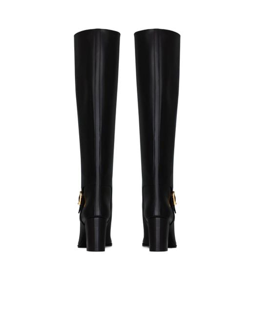 Saint Laurent Black Julia Square Toe Boots