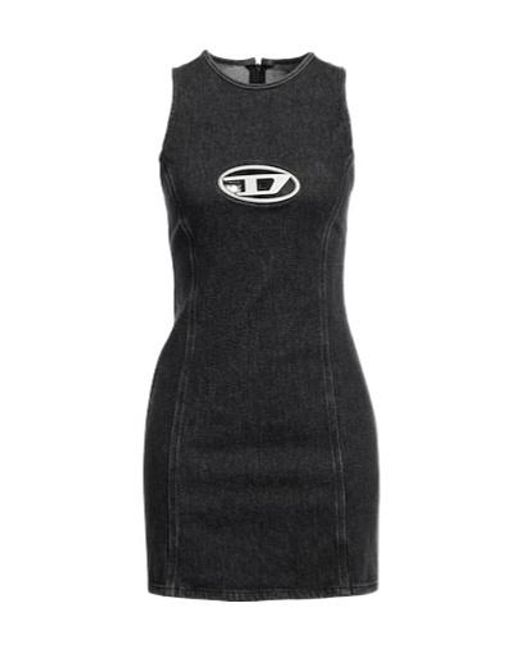 DIESEL Black Mini Dress Cotton, Elastane