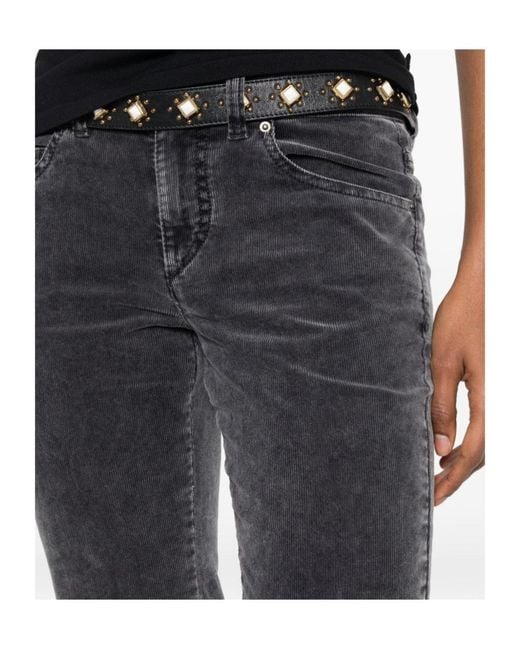 Isabel Marant Gray Kelly Corduroy Flared Trousers
