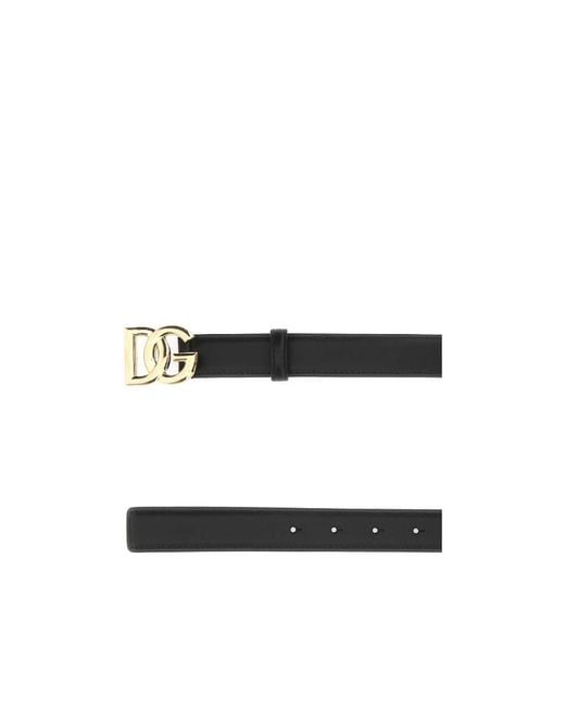 Dolce & Gabbana White Dg Logo Buckle Belt