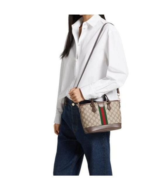Gucci Brown Ophidia Small Tote Bag