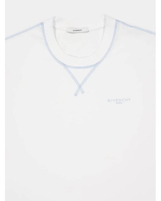 Givenchy White Logo Printed Crewneck T-Shirt for men