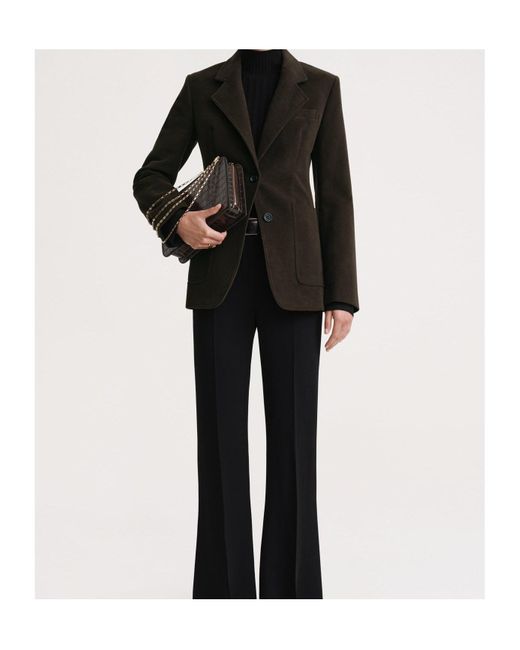 Totême  Black Single-Breasted Cotton Blazer