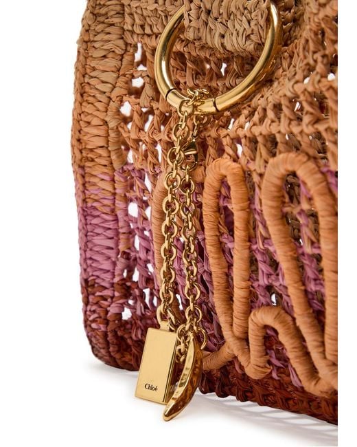 Chloé Red Handmade Raffia Bag
