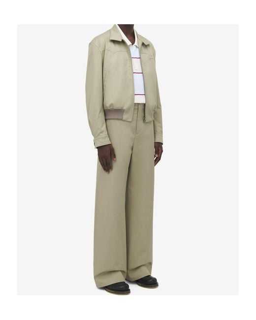 McQueen Natural Cotton Cropped Harrington Jacket for men