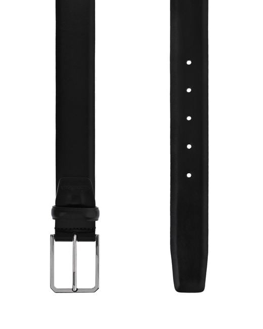 Santoni White Buckle Leather Belt for men
