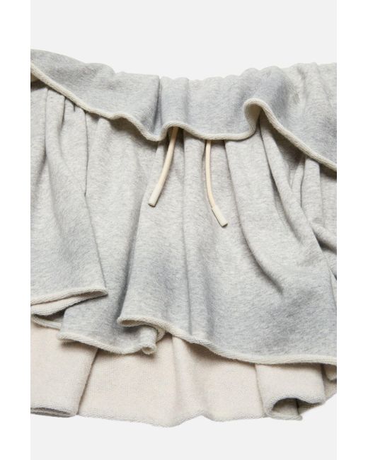 Acne White Drawstring Mini Skirt