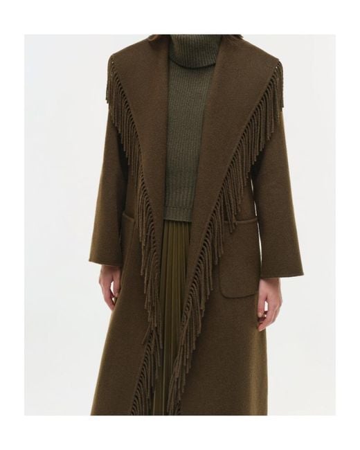 Jonathan Simkhai Green Carrie Fringe Coat
