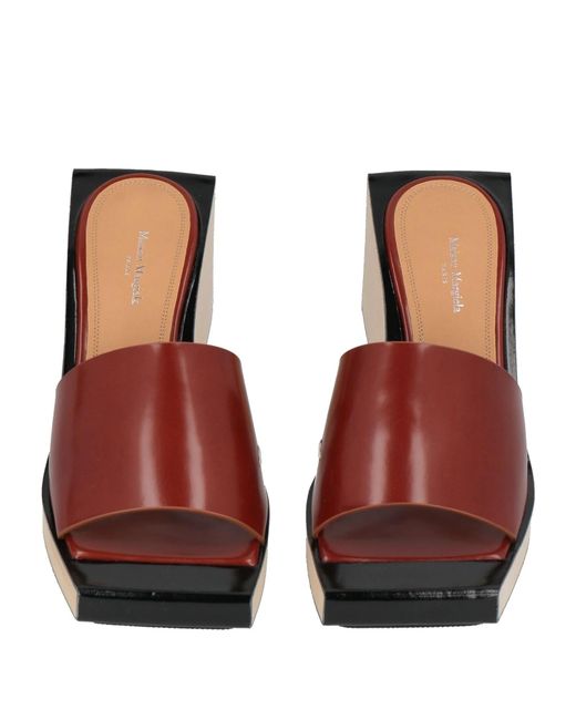Maison Margiela Brown Leather Slide Sandals