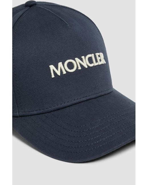 Moncler Blue Logo Embroidered Cap for men