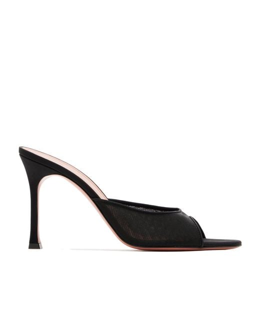 AMINA MUADDI Black Open-Toe High-Heeled Sandals