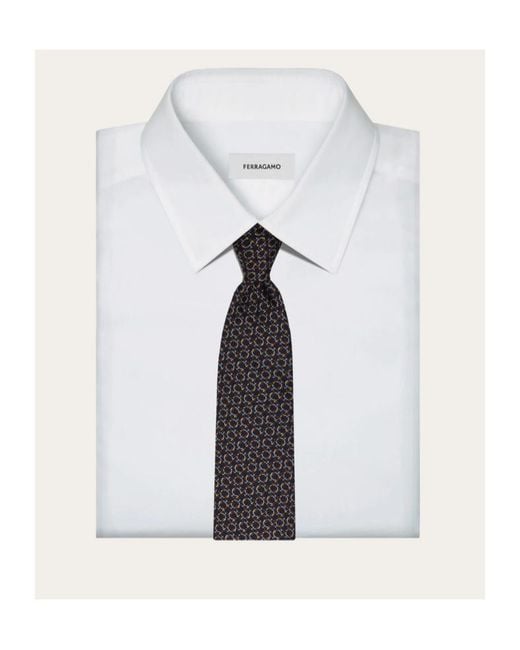Ferragamo Black Ferragamo Gancini Jacquard Tie for men