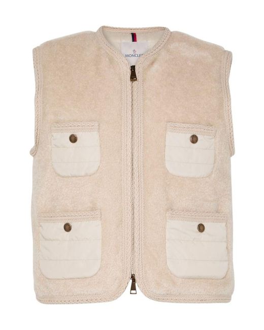 Moncler Natural Logo Zip-Up Vest