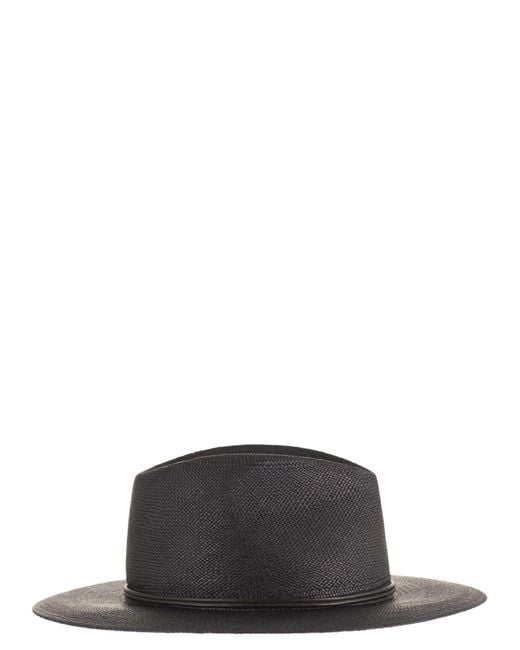 Brunello Cucinelli White Embellished Interwovened Hat