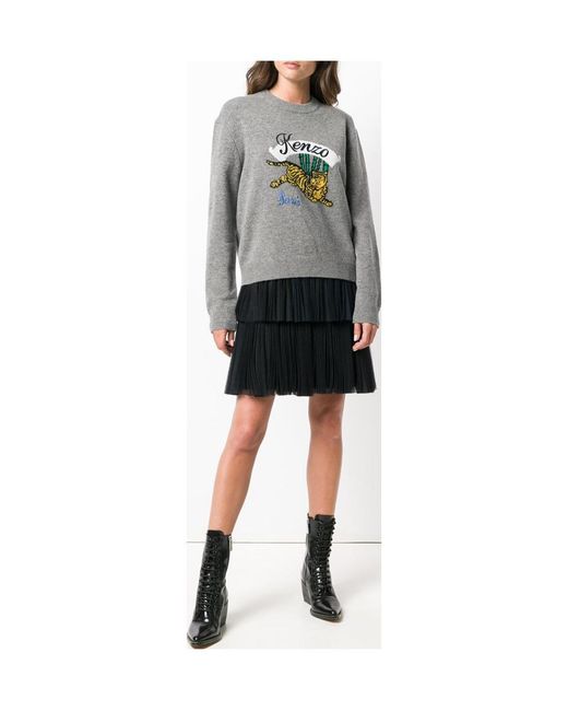 KENZO Gray Inlaid Sweater