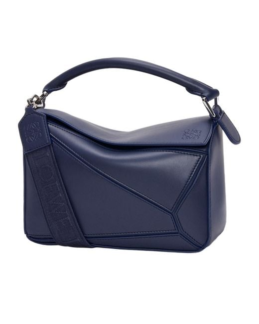 Loewe Blue Anagram Embossed Small Puzzle Bag