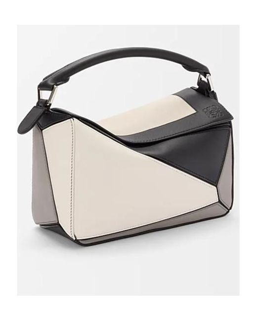 Loewe Black X Albers Puzzle Small Leather Top-Handle Bag