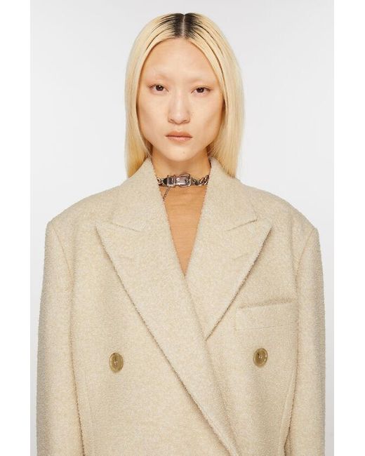 Acne Natural Textured Wool-Blend Double-Breasted Coat