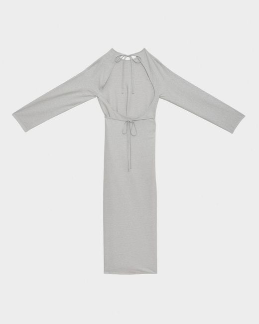 Baserange Gray Long Sleeve Apron Dress