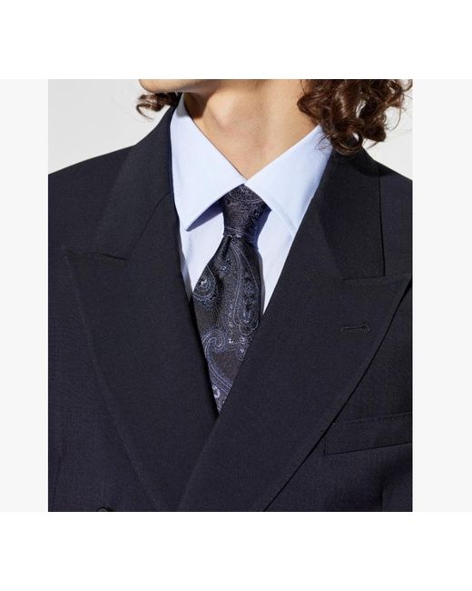 Etro Blue Paisley Silk Tie for men