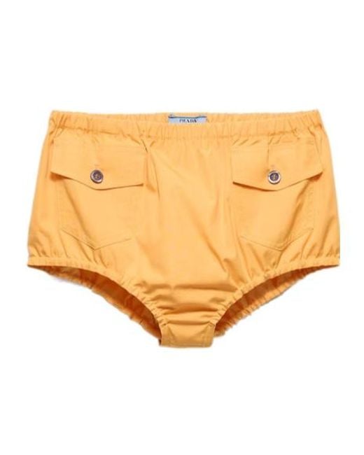 Prada Natural Poplin Shorts