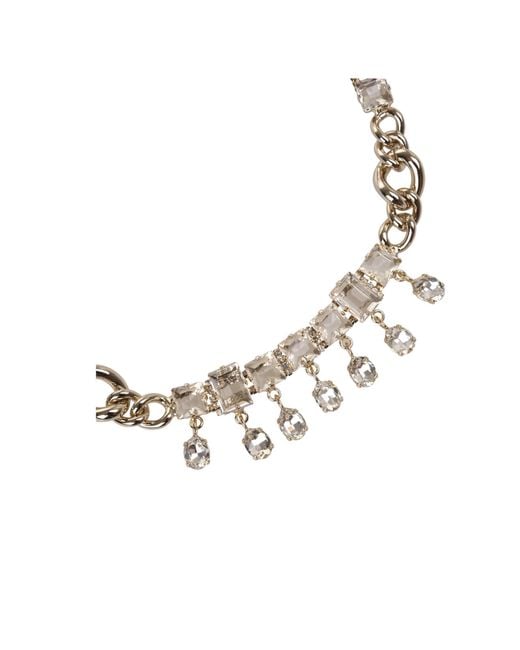 Ermanno Scervino Metallic Embellished Chain Necklace