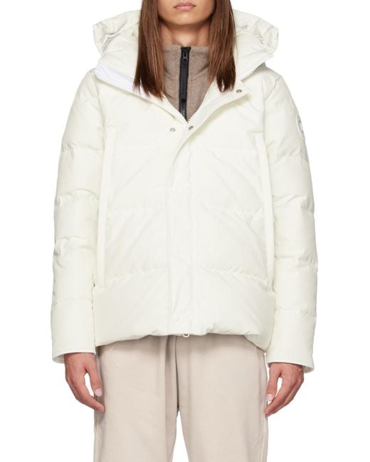Canada Goose White Humanature Wyndham Down Jacket for men