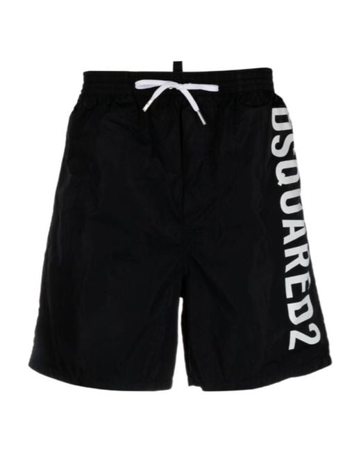 DSquared² Black Logo Swimming Trunks for men