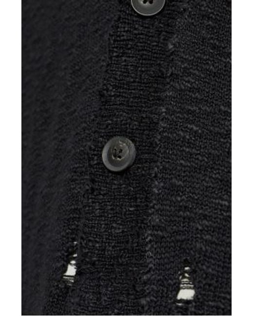 AllSaints Black Tabua Distressed Cardigan for men