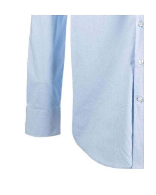 Emporio Armani Blue Lapel Shirt for men