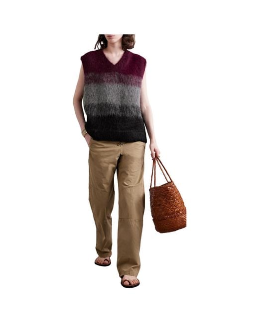 The Elder Statesman Purple Gradient Brushed Alpaca Blend Vest