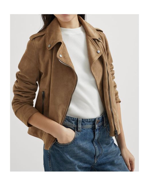 Brunello Cucinelli Blue Leather Jacket