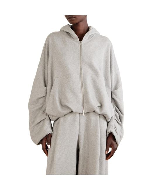 Dries Van Noten Gray Cotton-Jersey Zip-Up Hoodie