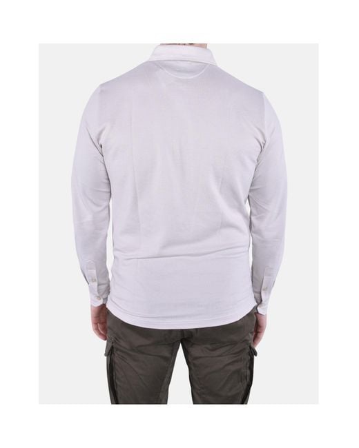 Eleventy Purple Long-Sleeve Polo Shirt for men